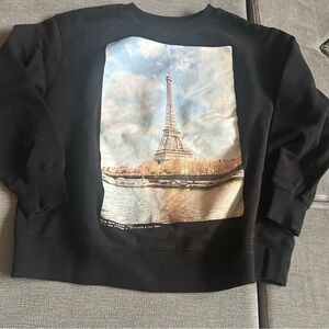 Zara Black Eiffel Tower Print Sweatshirt